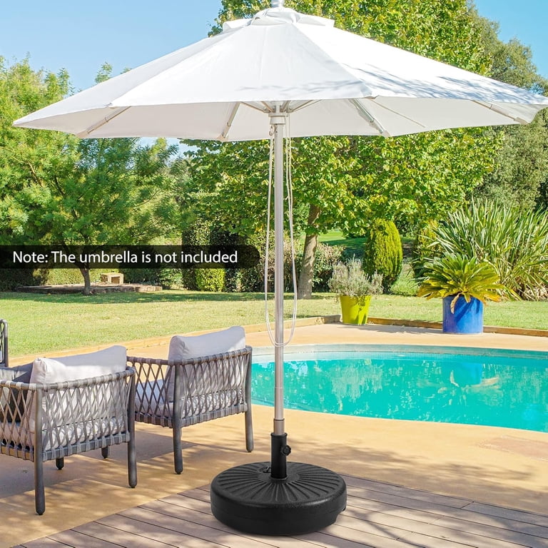 75 pound patio umbrella base Grey tightening knobs for secure fastening in any condition Patio Umbrella Base with Steel