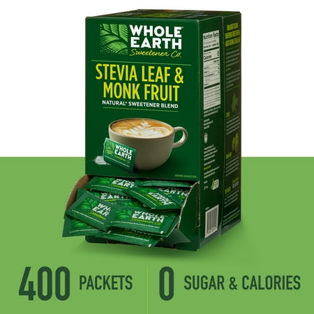 (400 Packets) Whole Earth Stevia & Monk Fruit Zero Calorie Erythritol (Best Monk Fruit Sweetener)