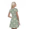 thumbnail image 2 of Women’s A Line Turquoise Summer Dress, Retro Triangle Arrangement, Cross Wrap V Neck, 6 Sizes, by Ambesonne, 2 of 2