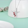 thumbnail image 3 of DVEATR Ballerina Necklace 925 Sterling Silver Dancer Pendant Embellished with Birthstone Crystals from Austria, Christmas Ballet Recital Themed Dancer Gifts for Women, 3 of 10
