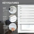 thumbnail image 6 of CHICOLOGY Zebra Roller Shade , Window Zebra Blind , Light Filtering , Basic Arctic, 35.5"W X 72"H, 6 of 9