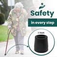 thumbnail image 2 of - Durable Cane Walker Tips - (Pack of 2) - 1" inch with Metal Insert for Enhanced Stability - Non-Slip, Shock-Absorbing Rubber Replacement for Safety & Comfort., 2 of 7