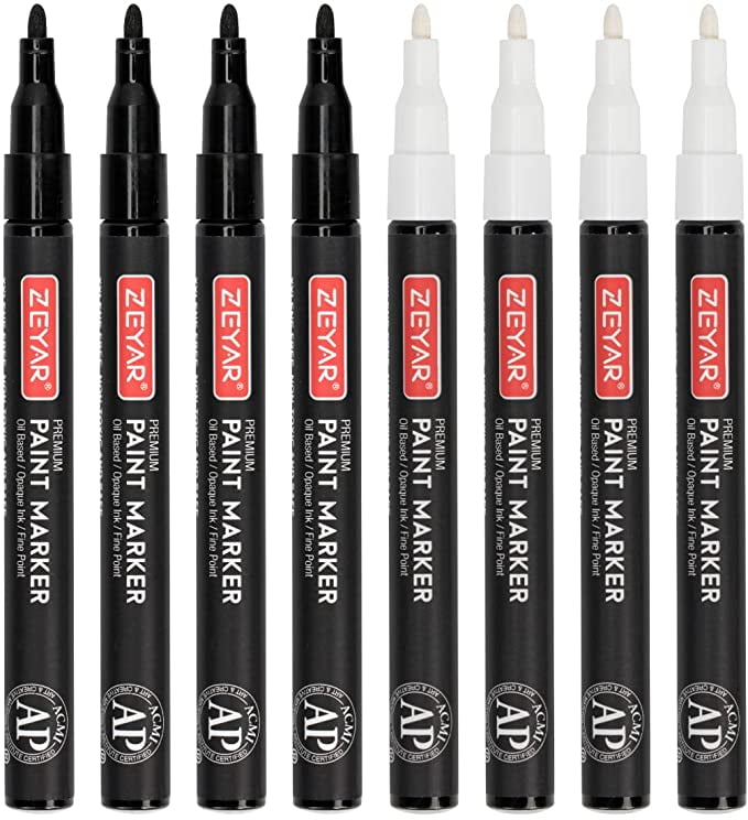 ZEYAR Permanent OilBased Paint Markers, Expert of Rock Painting, Black