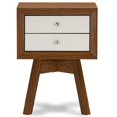 thumbnail image 2 of Baxton Studio Table d'Appoint et de Chevet Moderne à Deux Tons Noyer et Blanc, 2 of 6