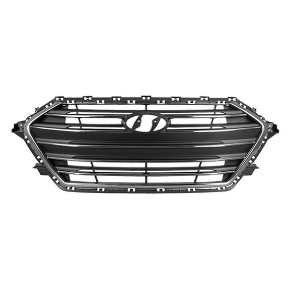 New OE Smoked Gray W/Chrome Front Grille Replaces 86350F3100 One Piece fits 2017-2018 Hyundai Elantra::USA built models