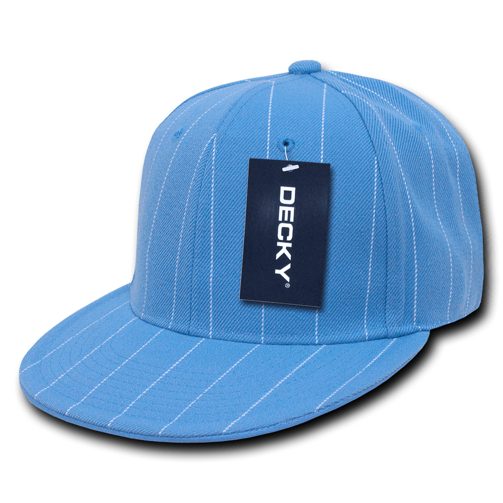 Decky Decky Pin Striped Fitted Flat Bill Baseball Hats Caps For Men