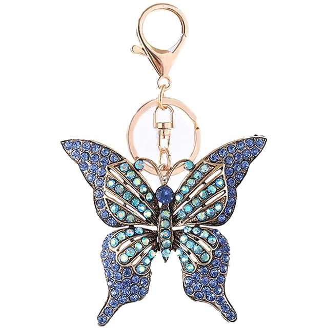 Butterfly Crystal Rhinestone Keychain for Women Girlfriend Gifts Valentine's Day Car Key Ring Handbag Gift Bag Key Chain Butterfly Pendant