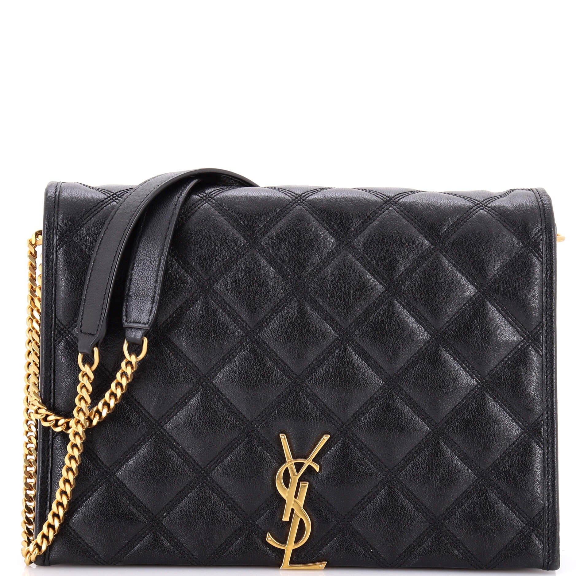 Pre-Owned Saint Laurent Becky Shoulder Bag Quilted Leather Small By Rebag
