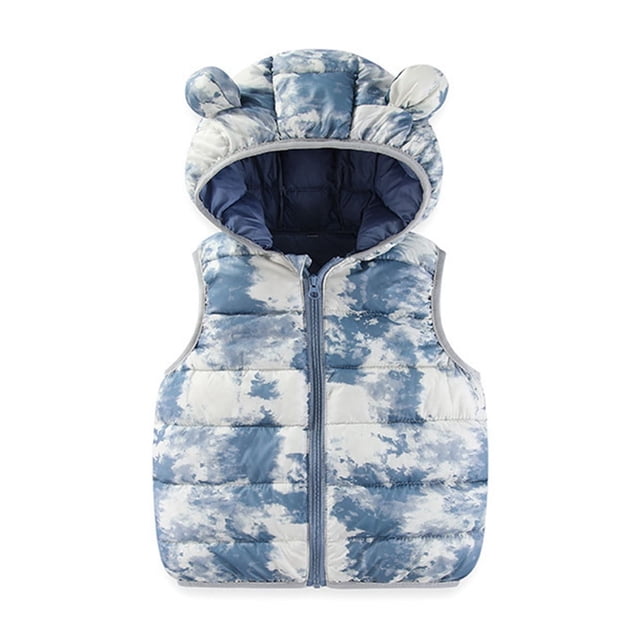 FAOWME Girls Toddler Lightweight Waterproof Packable Vest Light Blue 18-24 Months