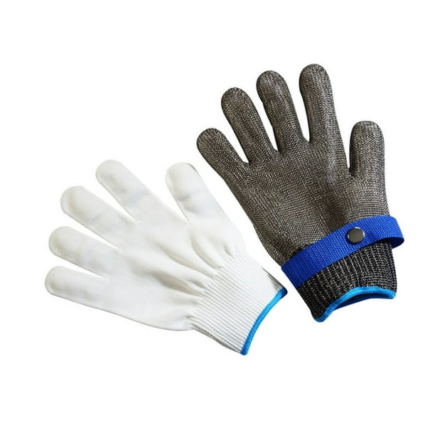 Guantes de Seguridad Jadeshay de Trabajo Anticorte 2 Piezas de Alambre de Acero Inoxidable