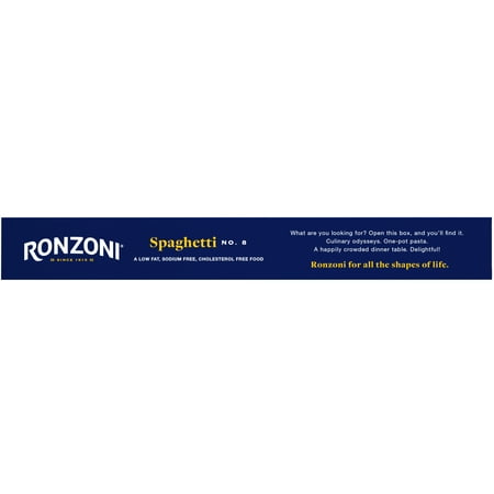 Ronzoni, Spaghetti, 16 oz, Classic Pasta, Non-GMO, Great Taste, (Shelf Stable)