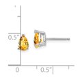thumbnail image 2 of Real 14kt White Gold Citrine Pear Stud Earrings; for Adults and Teens; for Women and Men, 2 of 2
