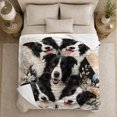 thumbnail image 5 of Five Border Collie Dogs Floral Accents Cheerful Heartwarming, Cozy Pet Portrait Pattern, Warm Flannel Blanket for Living Room and Bedroom, Dog Lovers Just Because Gift, Pet Lover Home Decor, 5 of 9
