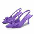 thumbnail image 5 of Wensltd High Heels for Womens Dressy Pointed Toe Slingbacks with Bow Detail Closed Toe Elegant Heels for Spring Summer Purple, 5 of 5