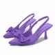 thumbnail image 4 of Correas de Tacón para Tacones Altos de Satén Punteado Pie Slingbacks, Tacones Altos de las Mujeres Abrir la Espalda Color Sólido, 4 of 5
