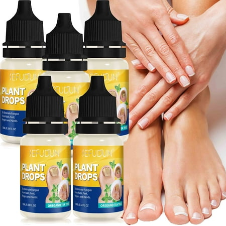 Sefudun 5-Pack Plant Drops Nail Fungus, Nails Care Moisturizer, Oregano Tea Tree, Tea Tree and Oregano Oil for Toenail