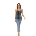 thumbnail image 5 of Womens Casual Leopard Print Spaghetti Strap Soft Racerback Tank Top, 5 of 6