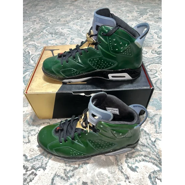 Ni-k-e Air Jordan 6 Retro Champagne Bottle Green Gold Mens 12 Sneakers 384664-350