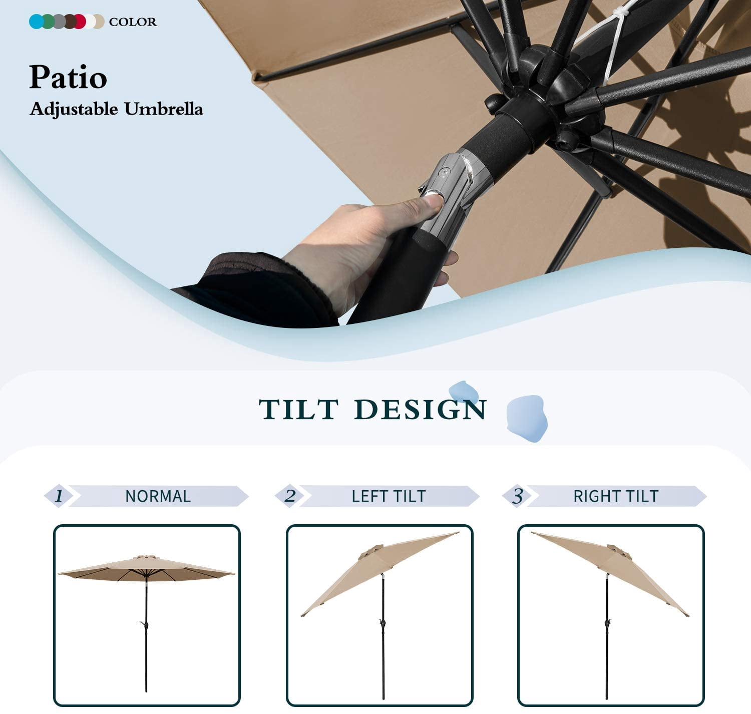 Vineego 5 Pieces Wicker Outdoor Patio Furniture Set Patio Chairs with Umbrella and Ottoman(Beige)
