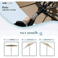 thumbnail image 5 of Vineego 5 Pieces Wicker Outdoor Patio Furniture Set Patio Chairs with Umbrella and Ottoman(Beige), 5 of 6