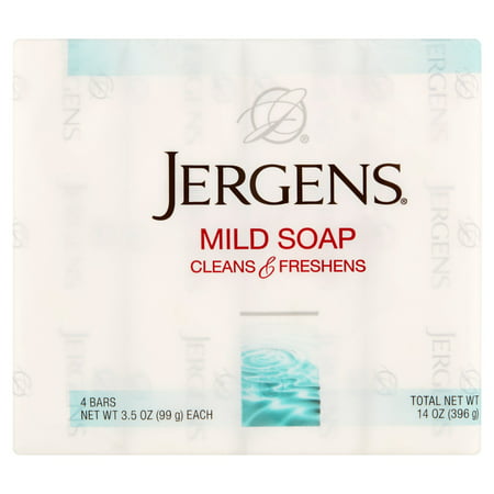 Jergens Cleans & Freshens Mild Soap Bars, 4 pack, 3.5