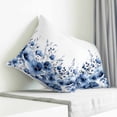 thumbnail image 3 of Blue Blooms Floral Pillow Covers 24x24 Inch Decorative Throw Pillow Cover, Farmhouse Spring Flowers Botanical Sofa Pillowcases Accent Cushion Case Home Decor Bedroom Living Room, 3 of 6
