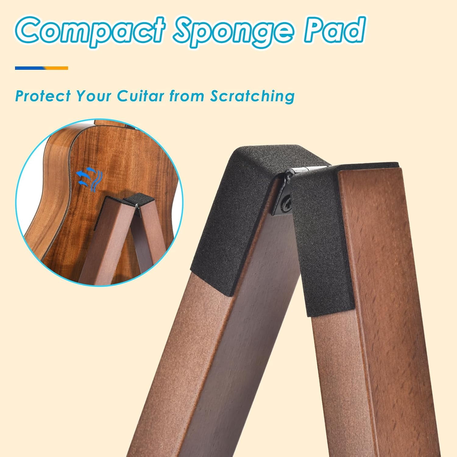 SONGAUN Guitar Stand, Acoustic Guitar Stand, Folding A-Frame Electric Guitar Stand, Wooden Guitar Stands Floor For School Music Program, Concerts & Multiple Users, Easy to Assemble