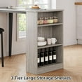 thumbnail image 5 of EastVita Dining Table Set of 2, Kitchen Bar Table and Chairs , Counter Bar Table Set with 3 Storage with 2 Upholstered Chairs, 5 of 7