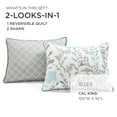 thumbnail image 6 of Lush Decor Aprile Soft Reversible Floral Quilt Set, 3 Piece Set, California King, Blue & Gray - Beautiful Floral Bedding Set - California King Quilt - Spring Decor - Cottage & Farmhouse Bedroom Décor, 6 of 9