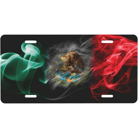 Mexico Flag Car License Plate Covers Decorative Car Front License Plate Vanity Tag for SUV Sedan Truck Decor, 6 X 12 Inch