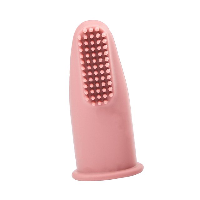 Finger Toothbrush, Toothbrush Soft Silicone ,Infant Finger Toothbrush Cleaning Brush Children,Oral Cleaning Massager ,Children Clear Massage Pink CUTICAT Cepillo de dientes de dedo