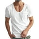 thumbnail image 2 of pstuiky camisetas de hombre, Camiseta informal de manga corta con cuello redondo y color liso para hombre ropa de hombre l, 2 of 9