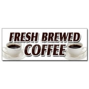 12" FRESH BREWED COFFEE DECAL sticker iced brew drinks espresso cappuccino