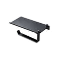 thumbnail image 3 of Tenedor de rollo de papel Cuarto de baño Montado en la pared Smartphone Shelf Punching Tissue Rack Organizador anti-gota para el restaurante Dormitorio Negro tholdsy HA010504-02B, 3 of 6