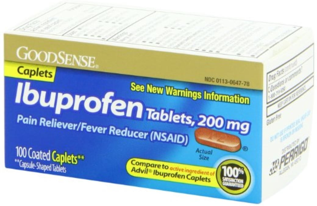 Good Sense Ibuprofen Pain Reliever/Fever Reducer Caplets, 200 mg 100 ea