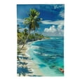 thumbnail image 2 of Heduofu Beach Garden Flag Tropical Hawaii Maldive Ocean Sea Water Palm Trees Blue Sky Cloud Home Flags Double-Sided Banner Welcome Yard Flag Outdoor Decor White, 2 of 6