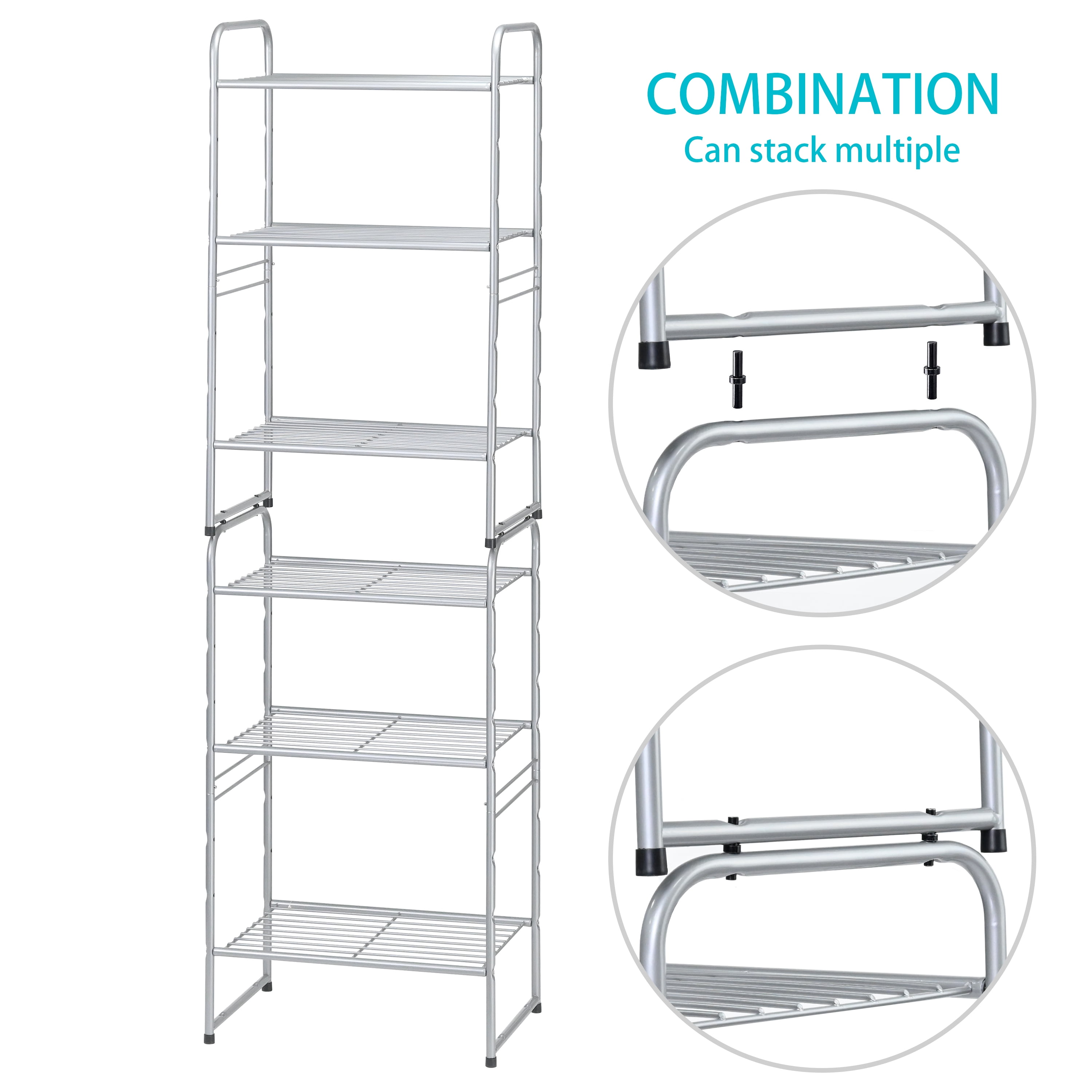 3-Tier Metal Wire Shelving Rack, Storage Shelves for Kitchen Pantry, 12"D x 17.8"W x 31.5"H, Silver