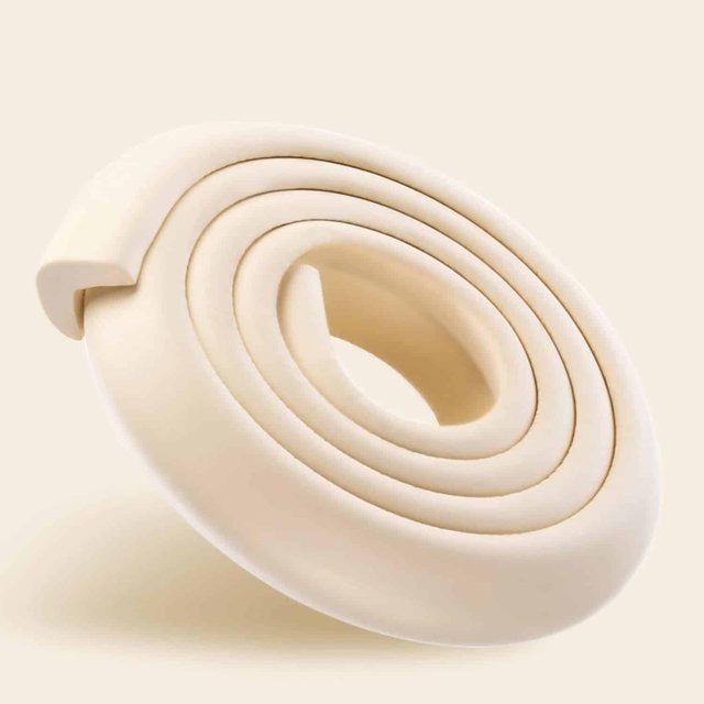 1 protector de esquinas para bebé, en forma de L, para muebles de interior, protección de bordes suave y cómoda (color: beige)