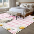 thumbnail image 4 of Large Area Rugs for Living Room Bedroom, Blue Easter Bunny 6'x9' Rug Washable Carpet Runner Indoor Outdoor, Spring Daisy Modern Pink Buffalo Plaid Non Slip Floor Mats Rug for Kitchen, Playroom, 4 of 8