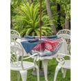 thumbnail image 2 of Outdoor Tablecloth with Umbrella Hole and Zipper, Valentine's Day Round Table Cloth 54 Inch Waterproof Tablecloth, Rustic Pink Love Hearts Bottle Burlap Picnic Table Cover for Patio Camping, 2 of 7