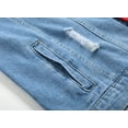 thumbnail image 7 of LZLER Jean Jackets for Men Ripped Color Block Denim Jacket, 7 of 7