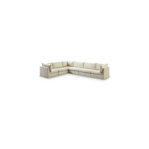 Meridian Furniture Jacob Cream Velvet Modular Sectional