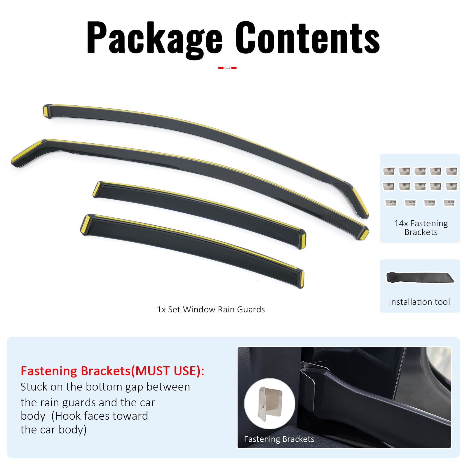 Ikon Motorsports In-Channel Window Visors Sun Shades Vent Rain Guards Side Deflectors for 2025-2026 Toyota Camry 9th Gen Black PC Polycarbonate 4PCS