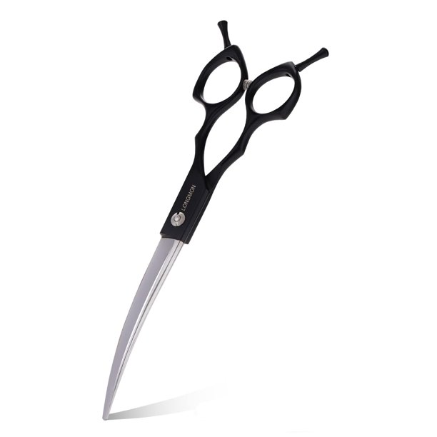 LONGMON Dog Grooming Scissors 440C Steel Curved Scissors for Dog