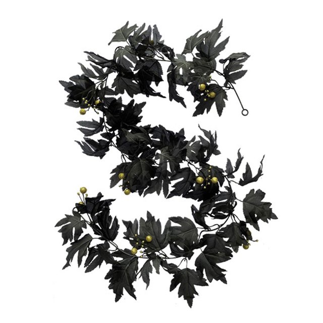Yellow Guirnalda de vid de otoño Artificial de hoja de arce de ratán, adorno colgante para Halloween, Acción de Gracias, decoración de pared de granja, regalo