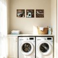 thumbnail image 2 of CCWACPP Laundry Room Decor Wall Art Brown Laundry Sign Picture Canvas Farmhouse Wash Dry Fold Painting Rustic Bathroom Hotel Decor Framed (10.00" x 10.00" x 3PCS), 2 of 5