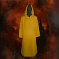thumbnail image 3 of Hvyesh Mens Renaissance Hooded Robe Lightweight Medieval Pullover Long Dress Gothic Halloween Christmas Cloak Vampire Witch Cape Cosplay Costume, 3 of 7