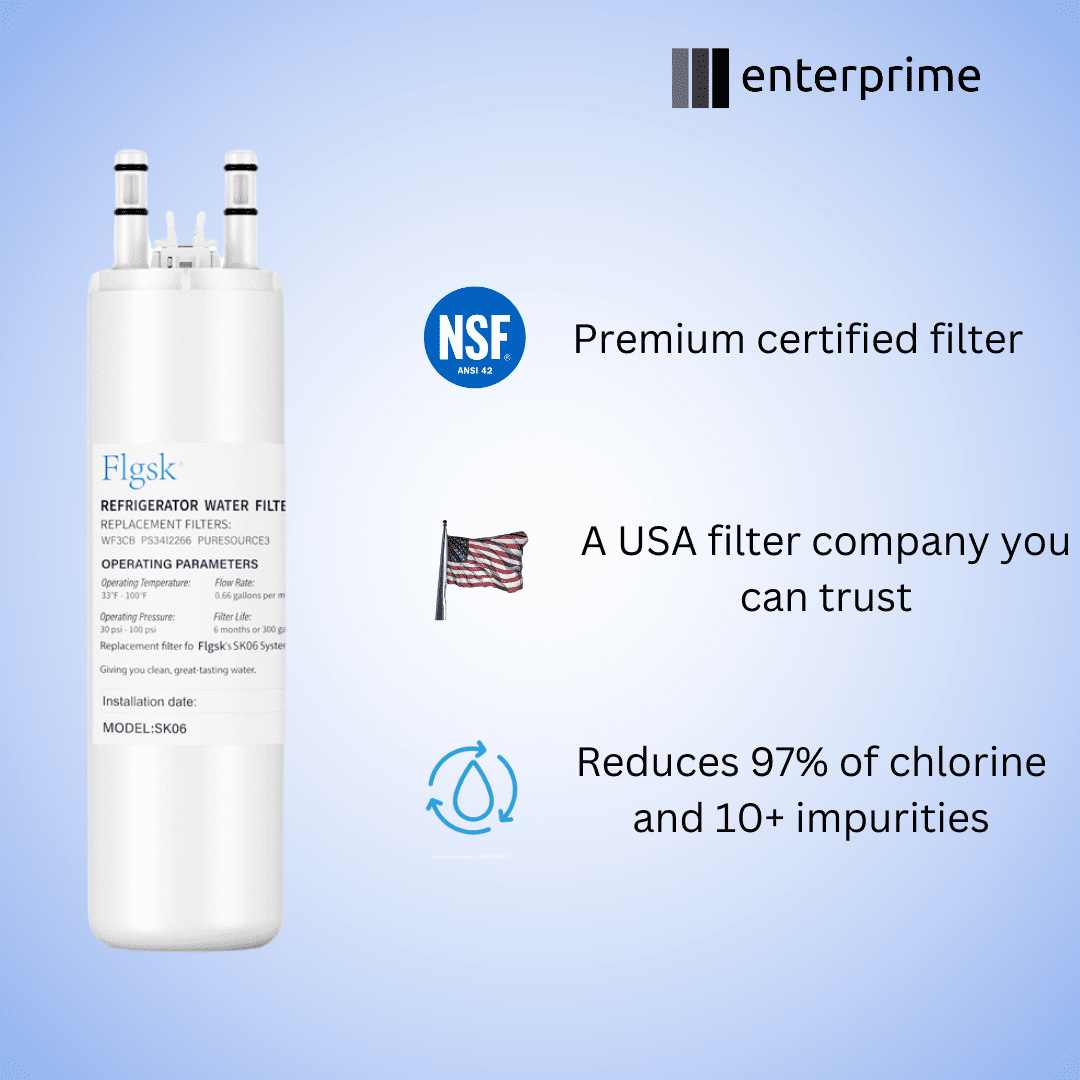 4 Pack Premium Fridge Replacement Filter For WF3CB, Pure Source 3, WF425, 706465, 242069601