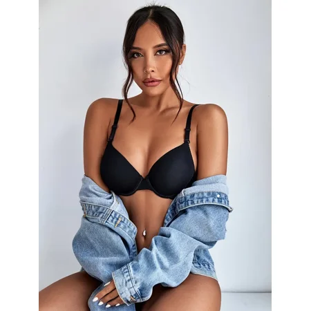 

1 Pack Women‘s Push Up Adjustable Bra Solid Color Breathable Underwear Women‘s Lingerie & Underwear