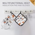thumbnail image 4 of Yayeee Oven Mitts and Pot Holder Set of 4 Heat Resistant Kitchen Gloves Baking Hot Pad, Beige Snow Houses, 4 of 5